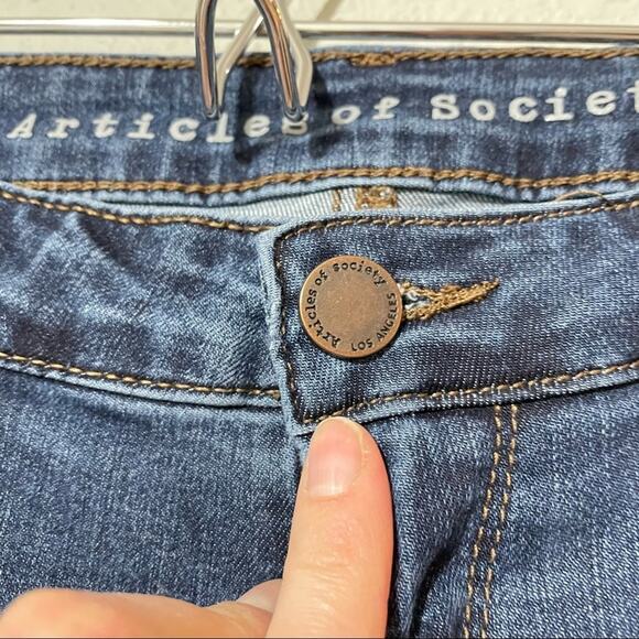 Articles Of Society Medium Wash Low Rise Skinny Jeans 29 Ankle Length Y2K Denim - Picture 4 of 11